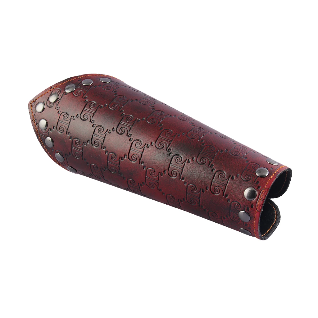 Punk Gothic PU Leather Wrist Bracer Arm Protector Arm Armor Wristband Embossed Leathery for Biker Motorcyclist Costume