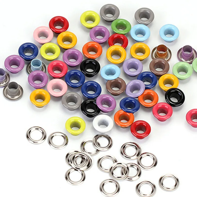 

100pcs Hole 8mm Metal Mixed Color Eyelets for Leathercraft DIY Scrapbooking Shoes Belt Cap Bag Tags Clothes Fashion Accessories