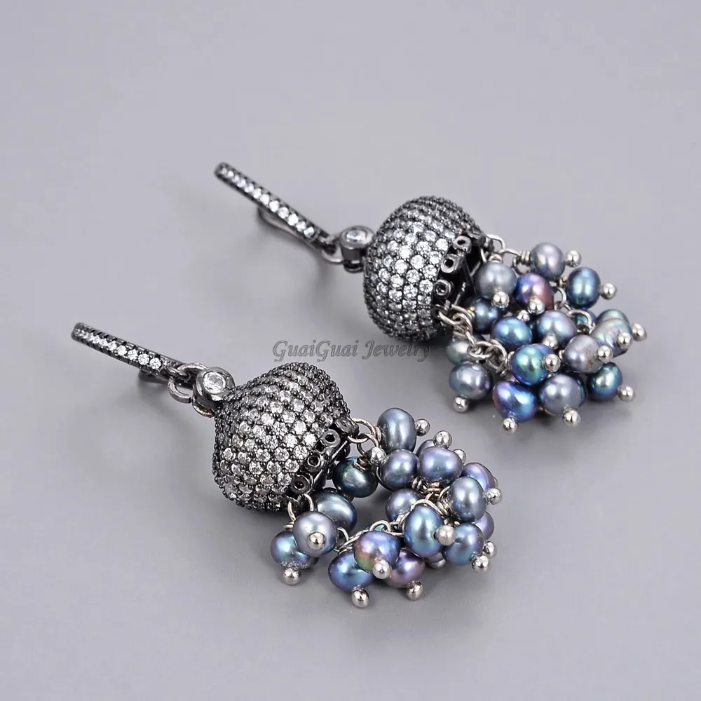 Круглые серьги с черным жемчугом 5 6 мм|black pearl earrings|leverback earringsleverback earrings |