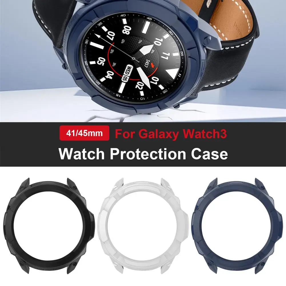 Часы чехол для Galaxy Watch3 41 мм 45 Smart Watch защитная оболочка корпус ПК крышка