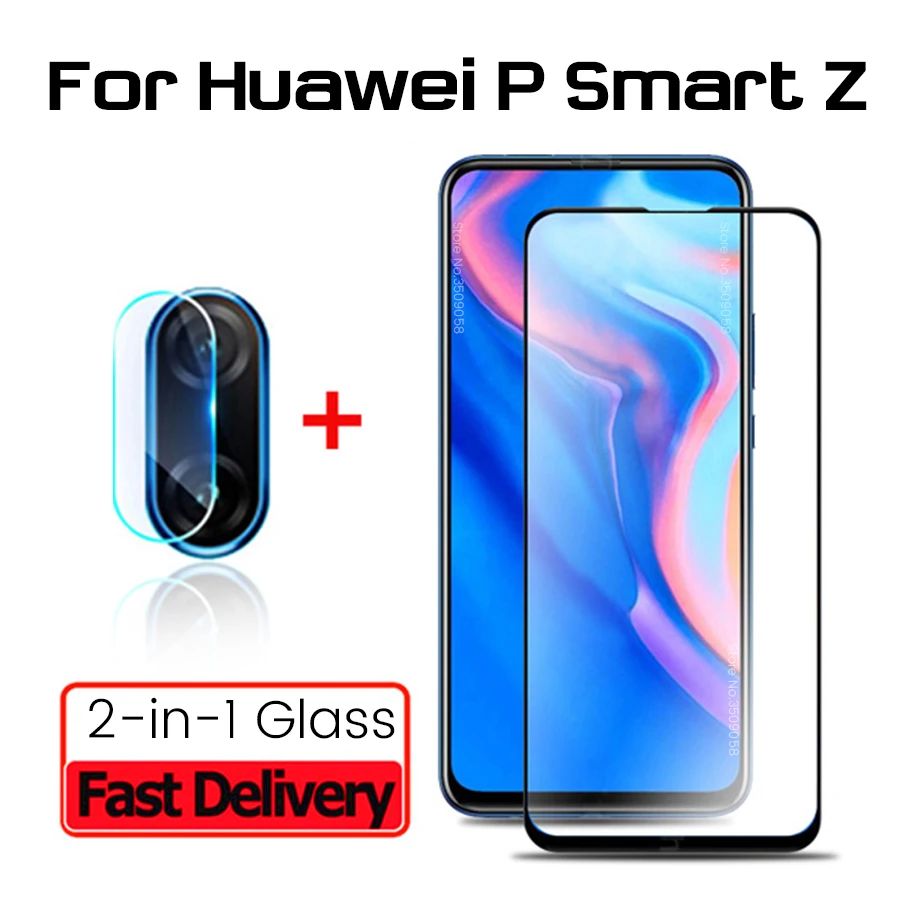 

2-in-1 camera protective glass for huawei p smart z 2019 screenprotector glasses for huawei p smartz psmartz 6.59'' lens film 9h