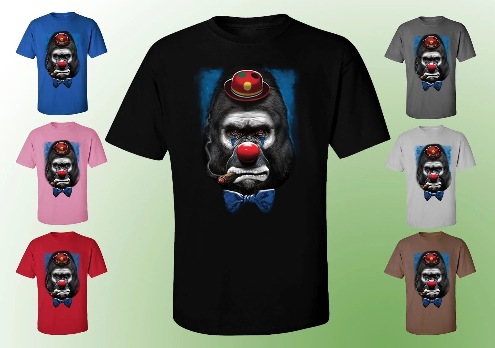 Gorilla Red Nose футболка с изображением животного-унисекс Hat Bow Cigar (20410D0) мультяшная для