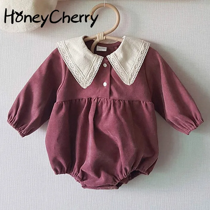 

Spring and Autumn Baby Girl Bodysuits Korean baby princess skirt Ha climbing clothes leotard female baby lapel