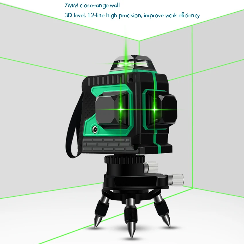 Само-лазер для выравнивания уровень 12 линий красный/зеленый лазерный луч 360 Поворотный вертикальные и горизонтальные линии лазерный уровень с базой для стены, потолок