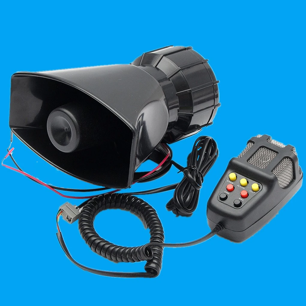 100 Вт 12 в 7 звуков Автомобильный громкоговоритель Предупреждение полицейская сигнализация пожарная Сирена Громкий звонок Звук 105дБ с микрофоном