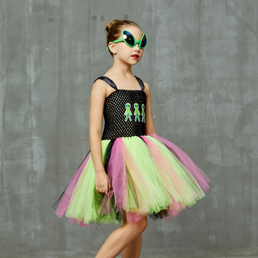 Alien Space Inspired Girl Tutu Costume Dress Holiday Pageant Birthday Halloween Girls Dress Party Princess Kids Fancy Clothes (8)