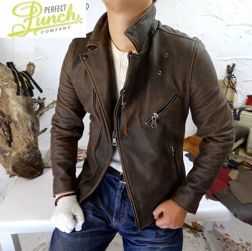 

Genuine Vintage Leather Jacket Men Clothes Spring Autumn 2021 Motorcycle Cowhide Coat Plus Size 4xl Chaquetas Hombre