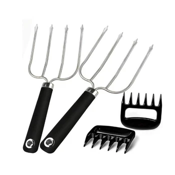 

4 Pcs Turkey Fork, Meat Claws, Durable Stainless Steel Poultry Chicken Fork, Ultra-Sharp Oven Fork Handle Meat Barbecue