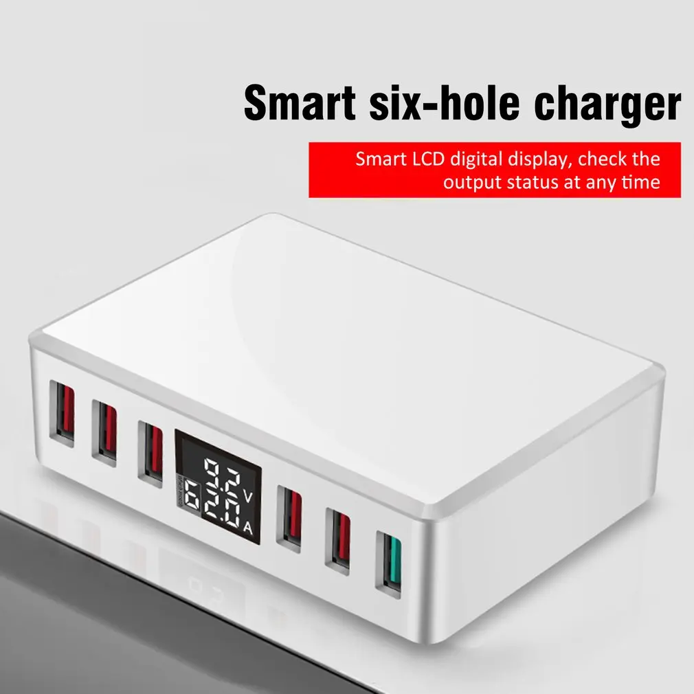 T9+ Мульти быстрое зарядное устройство USB зарядка несколько 6 USB телефон зарядная станция Универсальный usb-хаб зарядное устройство светодиодный дисплей