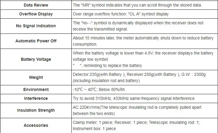 ETCR9310B Wireless H//L Voltage Forked Current Meter big current 0.00A~9999A