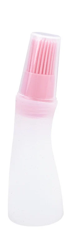 Пищевая силиконовая лента крышка барбекю масло бутылка с масляной кистью развертки высокая температура устойчивая Кисть Барбекю конус масло бутылка развертки - Цвет: Pink A