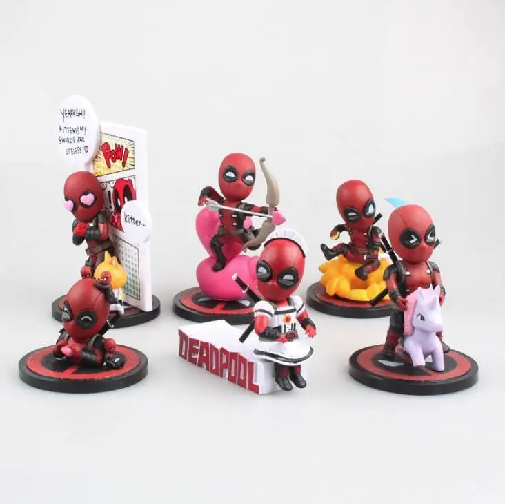 おかしいマーベルデッドプールかわいい版キューピッドユニコーンメイド空想図モデルのおもちゃ子供のための 9 センチメートル アクション トイ フィギュア Aliexpress