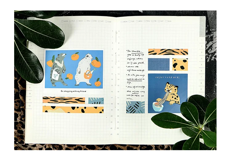 Ретро Серия животных Bullet Journal декоративные записываемые бумажные наклейки Скрапбукинг палочка этикетка канцелярские наклейки для дневника, альбома