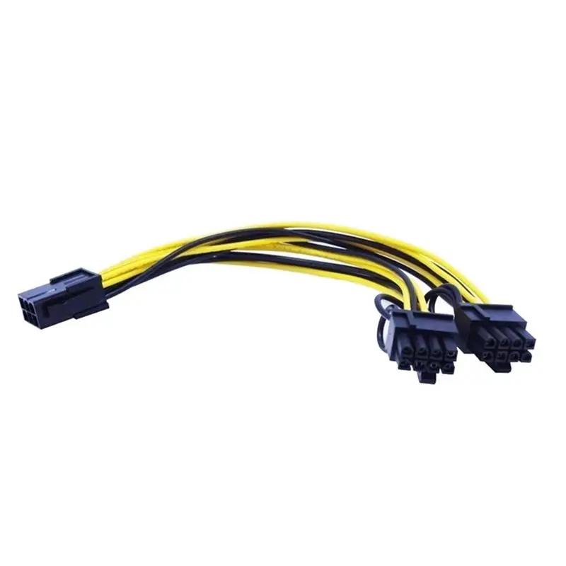 200 Pcs 6 Pin PCI-e To 8 Pin (6+2) PCI-e (Male To Male) GPU Power Cable 50cm For Graphic Cards Mining HP Server Breakout Board