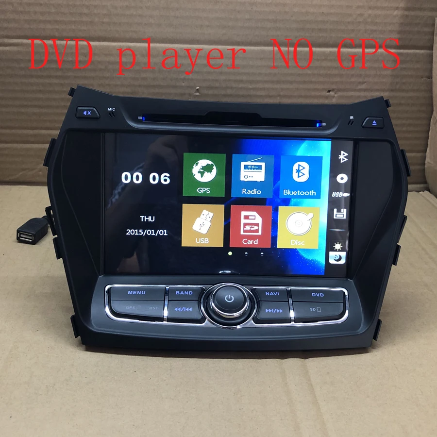 DVD NO GPS BYNCG 2din 8INCH Car DVD Multimedia Player For Hyundai Santa Fe IX45 Autoradio GPS Navigation Stereo Music Audio Player - Цвет: DVD NO GPS
