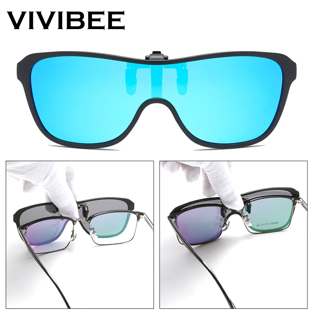 Vivibee 2024 Cool Flip Up Clip On Occhiali Da Sole Polarizzati Tr90 Photochromic Driving Square Oversize Uv400 Occhiali Da Sole Da Pesca