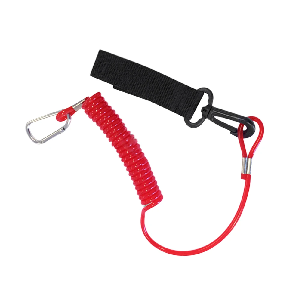 New Kayak Canoe Paddle Fishing Rod Leash - Stretch 1.55m /61 inch Surf Ski Board Coiled Lanyard Safety Rope Kayak Canoe Access