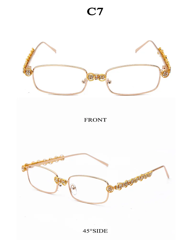 Rhinestone Small Sunglasses Women Square sunglasses Bling Rhinestone Sun glasses for Woman Luxury Fashion Shade UV 400