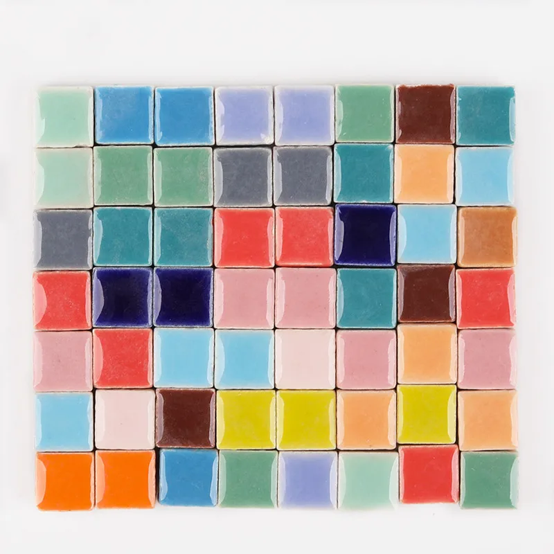 Description Picture 5 of item80g/2.82oz(Approx. 80pcs) Big Porcelain Mosaic Tiles 9.5mm Square Ceramic Mosaic Making Tiles Handmade DIY Crafts Materials