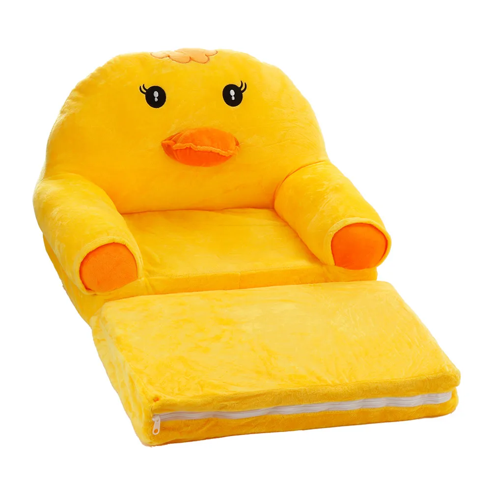 Плюшевые детские игрушки животные Дети складной диван детский диван татами мультфильм диван сиденье подарки для девочек подарок на день рождения шезлонг кровать диван - Цвет: Yellow Chicken