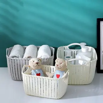 

3 pcs Plastic Storage Basket Set Clothes Clothes Laundry Container Box Kitchen Bin Organizer S/M/L