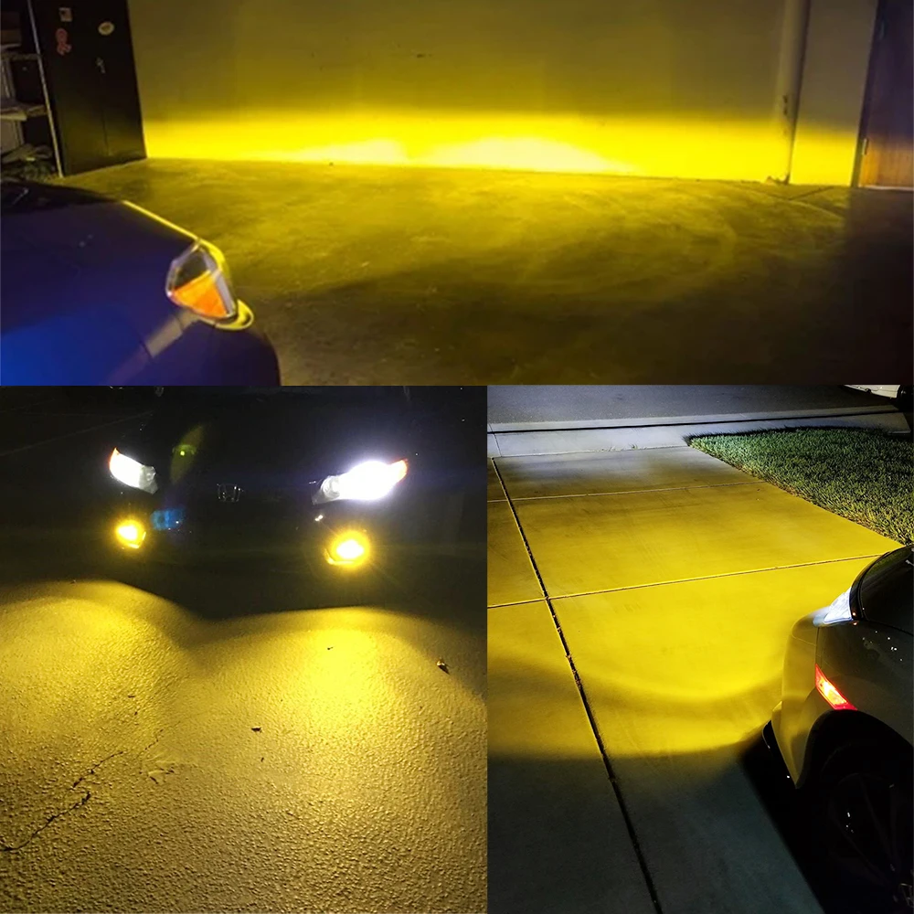 Feux de brouillard,3000 K orH9ampoule LED antibrouillard H8 H11 H16, ampoule LED H10 9145