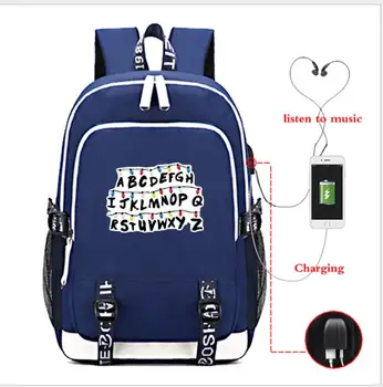 

multifunction USB charging for teenagers boys Student Girls School Bags Stranger Things Backpack travel Luminous Bag Laptop Bags