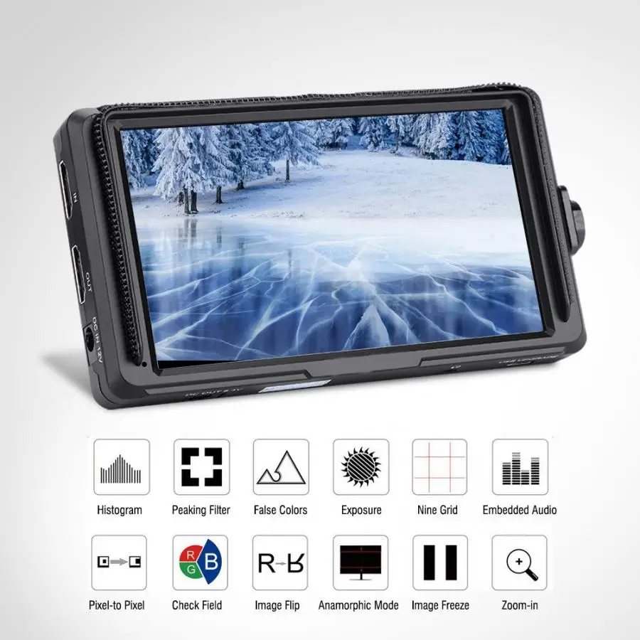 

Feelworld F5 5inch 4K HDMI Full HD 1920x1080 On-camera Video Monitor for DSLR Video Monitor New