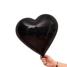 Globo de aluminio con forma de corazón negro, suministros de decoración para cumpleaños, boda, Festival y fiesta, 18 pulgadas, 20 50 piezas