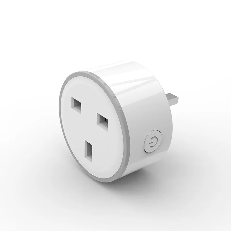 UK Plug Round Умный штекер Wi-Fi UK Разъем Alexa Google Home светодиодный цветной пульт дистанционного управления голосовым таймером - Цвет: UK Plug Round