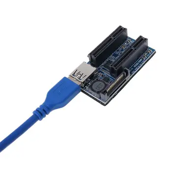 

Add On Card PCIE Riser Card Adapter PCI Express USB 3.0 Raiser Riser PCI-E Extender PCIE X1 to Dual Port PCI E X4 Expansion Card
