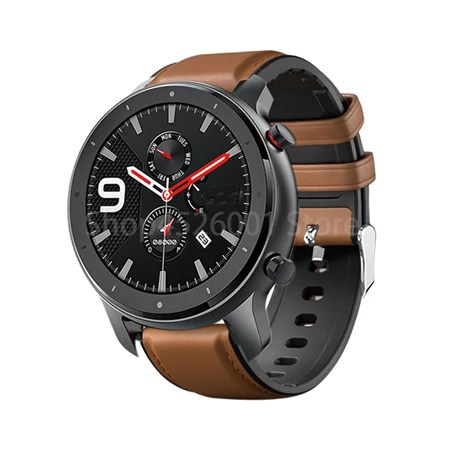 Высокое качество ТПУ+ кожаный ремешок для часов для Amazfit GTR 47 мм кожаный ремешок для Xiaomi Huami Amazfit Pace/для Amazift Stratos 2 band - Цвет: brown