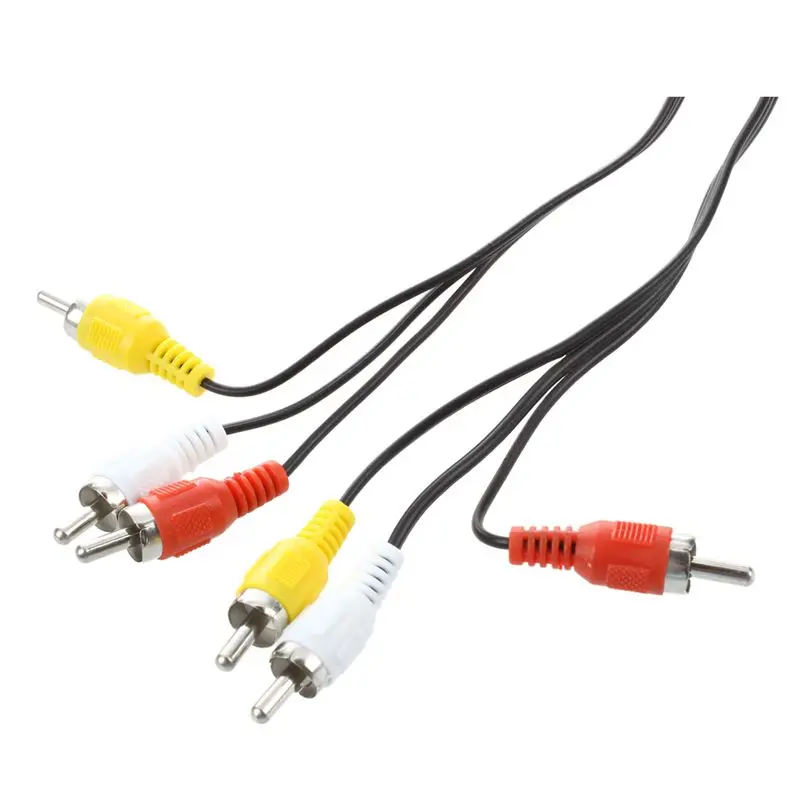 Горячая 3c-тройной 3 Мужской RCA Композитный Аудио Видео DVD кабель ТВ АВ 1,4 м