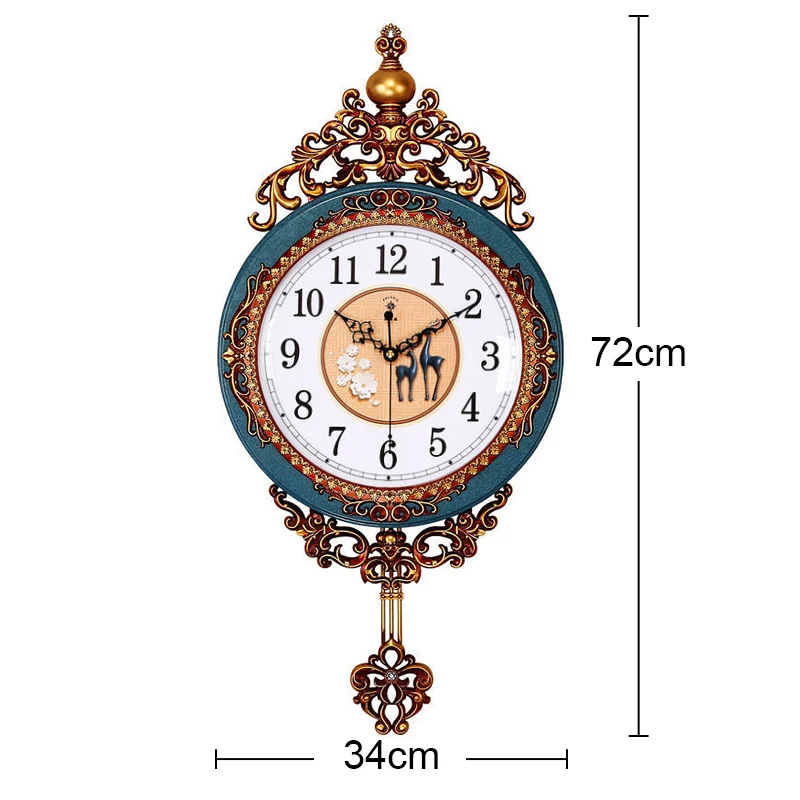 Crown Pattern Swing Mute Quartz Wall Clock Color:E