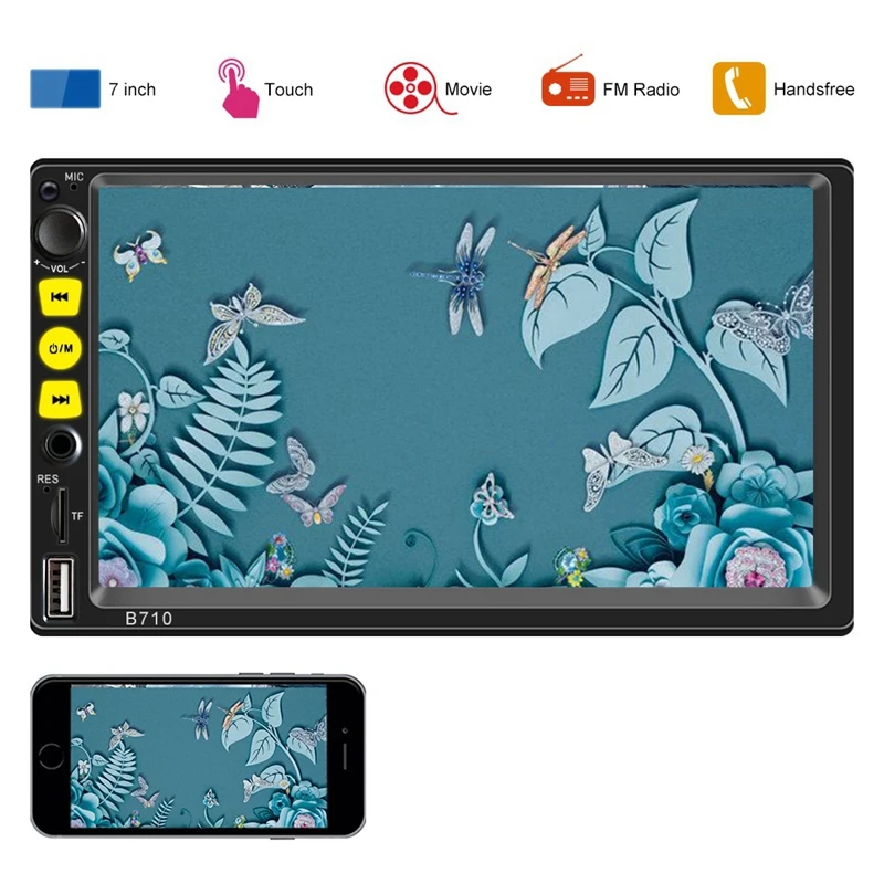 Двойной Din стерео с Bluetooth, 7 дюймов пресс-экран автомобиля стерео с Mirrorlink автомобиля радио Поддержка рулевого колеса управления, США