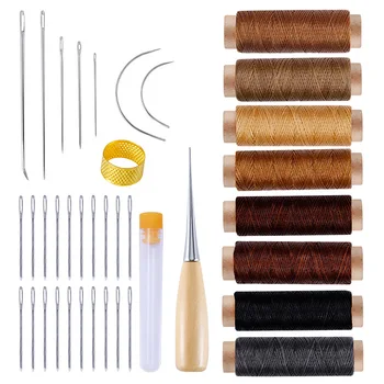 

Leather Craft Tools Kit Professional Thread Awl Waxed Thimble Durable Practical Quality DIY Manual Art 2019NEW Sewing Stamping