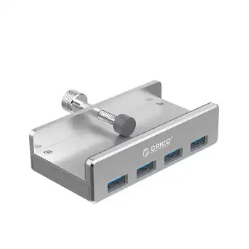 

ORICO MH4PU Aluminum 4 Ports USB 3.0 Clip-Type Hub For Desktop Laptop Clip Range 10-32mm With 100cm Data Cable
