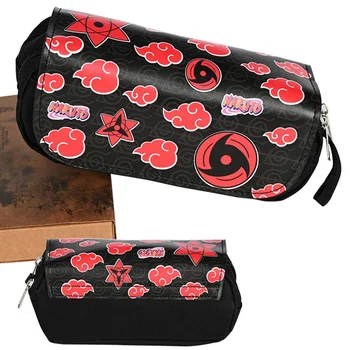 

2020NEW Anime Naruto Akatsuki PU Leather Pen Cosmetic Bags Pencil Hokage Cosplay Makeup Cases Collectible Purse Boys Girls Gift