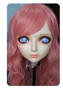 شراء (DM023) نساء/فتاة حلوة من الراتنج نصف رأس قناع كيجورومي BJD تأثيري اليابانية أنيمي نابض بالحياة لوليتا قناع متقاطع الجنس دمية