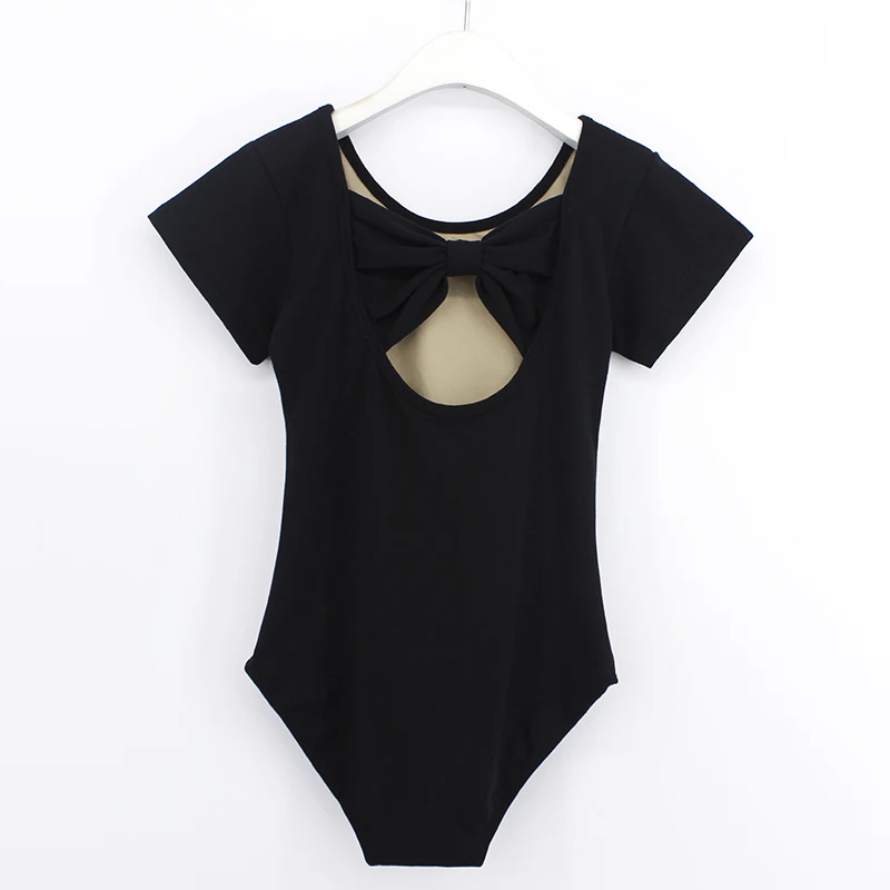 Black- Bowknot Балетные трико для взрослых и девочек; Женские Балетные танцевальные костюмы; боди из хлопка и спандекса; танцевальная одежда для балерины - Цвет: Black- Bowknot