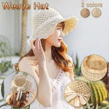 Женская большая соломенная шляпа, пляжная шляпа, большая соломенная шляпа, Женская Весенняя и летняя Солнцезащитная шляпа ручной работы, пляжная шляпа, складная сетчатая дорожная шляпа#50