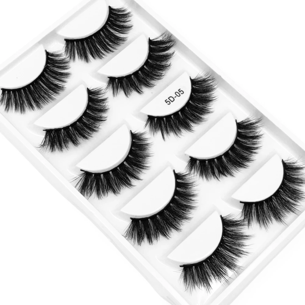 5 Pairs/Set Natural Black Long Fake Eye Lashes Handmade Thick False Eyelashes Black Makeup Cosmetic Beauty Extension Tools