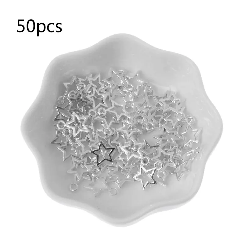 

50Pcs Star Metal Charm Pendant Open Bezel Setting Frame Resin Blank for Jewelry