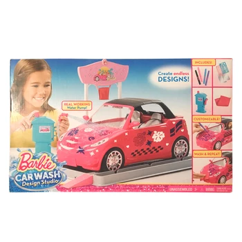 

Barbie Princess Props Series Mini Cool Car Beauty Studio Shiny Beetle with Doll CKP80 Girls Children Birthday Holiday Gifts