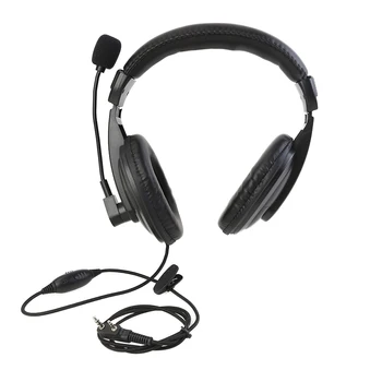 

Walkie Talkie Headset PTT Button Earpiece Mic Over Head Headphone Flexible Mic Walkie Talkie Accessories for Kenwood