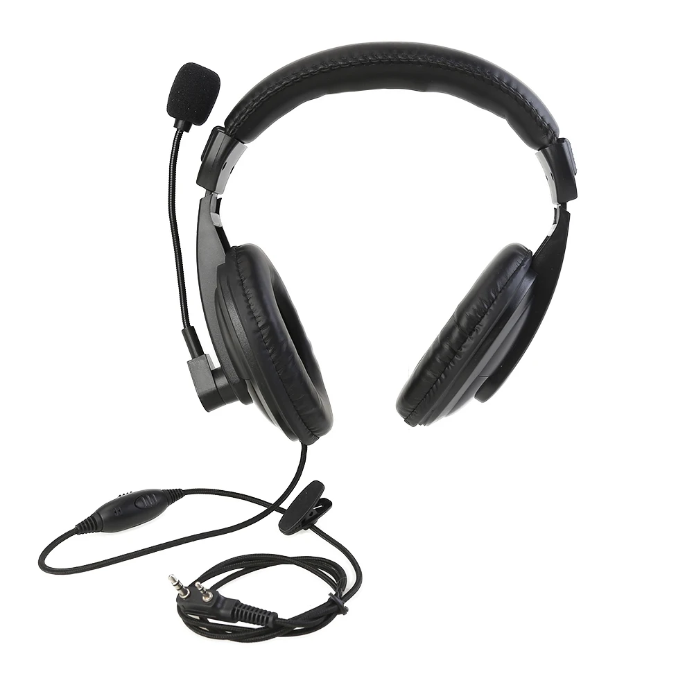 Walkie Talkie Headset PTT Button Earpiece Mic Over Head Headphone Flexible Mic Walkie Talkie Accessories for Kenwood