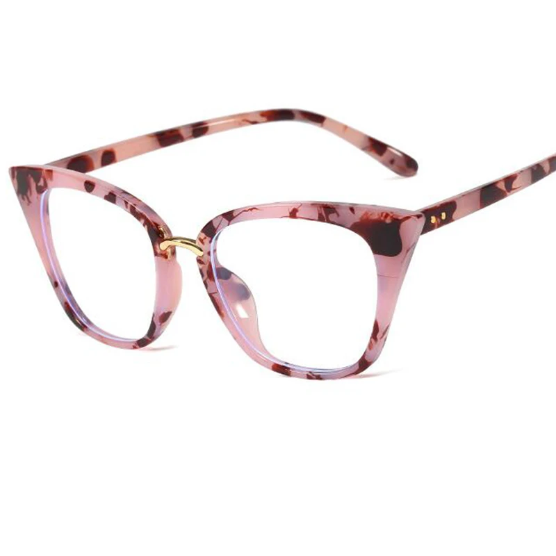 Chandler Rectangle Prescription Glasses - Leopard/Pink Temples