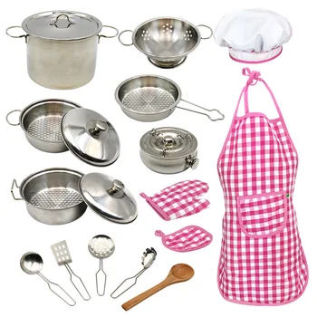 

Children's Play Kitchen Toy Set Stainless Steel Kitchen Toy Set