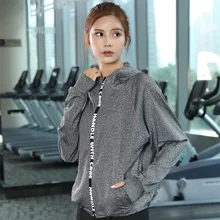 Осенняя и зимняя Новинка, свободная быстросохнущая спортивная куртка, одежда для фитнеса, Женская Открытая грудь, Йога, длинный рукав, рубашка, куртка для бега