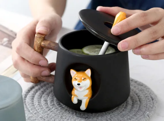 Красивые Детские носки с мультяшными животными Косплей Shiba «Лисья Секретная служба»(Inu Керамика Кружка Творческий Для мужчин и Для женщин Пара кружка с крышкой Ложка Питьевая чашка для воды, кофе